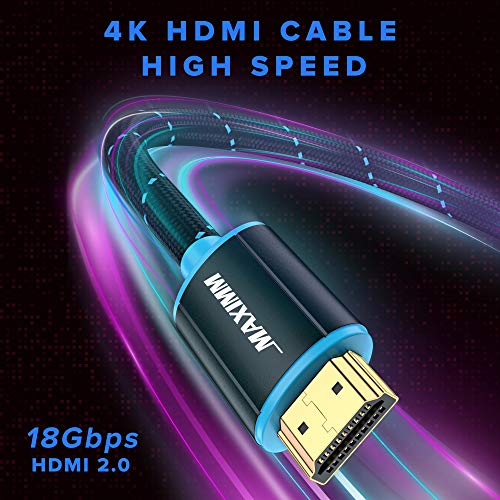 HDMI Kábel 4K Ultra HD 25 Láb (1 Csomag) Nylon Fonott 2.0 HDMI Kábel Nagy Sebességű 18Gbps 4K@60Hz HDR, 3D, 2160p, 1080p,