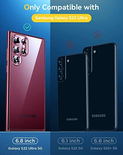 Humixx Célja a Samsung Galaxy S22 Ultra Esetben [Nem Sárguló] [Katonai Csepp Tesztelt] [Anti-Semmiből] Tiszta, Puha Bordó