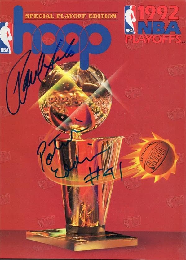 Paul Silas Patrick Eddie dedikált Karika magazin 1992 NBA Rájátszás Knicks - Dedikált NBA Magazinok