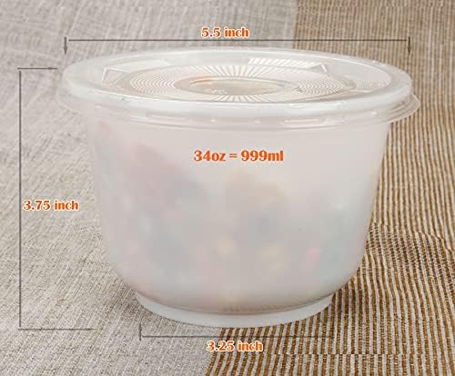GOLDEN APPLE Étel elkészítése konténerek 17oz-15sets [500ml] Újrahasználható Műanyag edényben Fedő -BPA Mentes - Eldobható