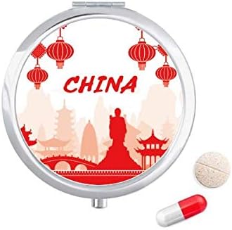 Piros Körvonal Mérföldkő Kínai Fogamzásgátló Tabletta Esetben Zsebében Gyógyszer Tároló Doboz, Tartály Adagoló