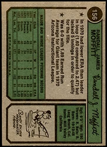 1974 Topps 156 Randy Moffitt San Francisco Giants (Baseball Kártya) NM/MT Óriások
