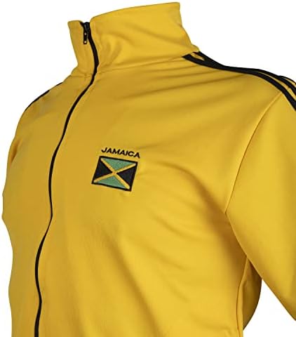 jl sport Jamaica Zászló Sárga Capoeira Zip Fel Kabát melegítőt Ugró Unisex Felső Pulóver