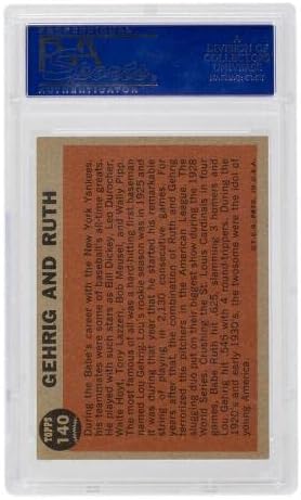Babe Ruth Lou Gehrig 1962 Topps New York Yankees Baseball Kártya 140 PSA EX-MT 6 - Asztalon Baseball Kártyák