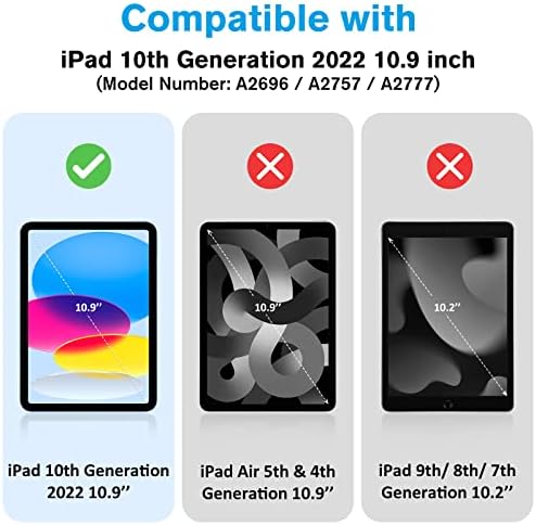 ProCase Slim Állvány tok iPad 10 Generáció Esetben 2022 iPad 10.9 Hüvelyk Esetben, iPad 10 -Lila Csomag 2 Csomag iPad 10.9