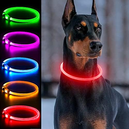 Fény Kutya Nyakörvek, egyszínű USB Újratölthető Dlitk LED Nyakörv 1 Szám, TPU Cuttable Méretű Világító Nyakörv, Kutya, Kutya