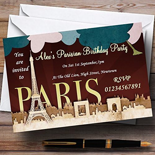 Párizs Elegáns Párizsi Téma Személyre Szabott Szülinapi Meghívókat