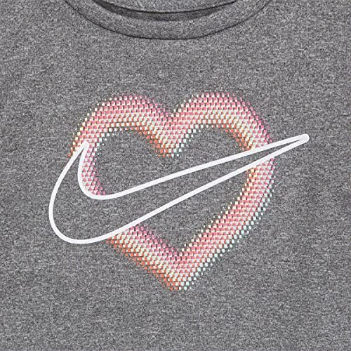 Nike kislány' Dri-FIT Pixel T-Ing, Rövidnadrág, 2 darabos Készlet (Fekete(26H451-023)/Rózsaszín, 24 Hónap)