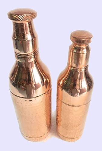 Indiai Kézzel készült Ayurveda Egészségre Jótékony magas Nyakú Tiszta Réz Üveg Drinkware Víz Z Lombik Szivárgásmentes Közös