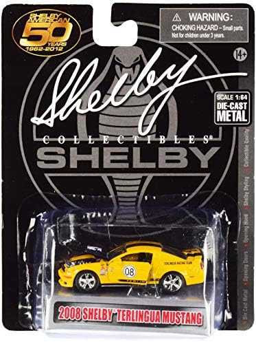 2008-as Ford Mustang Shelby 08 Terlingua Narancs & Fekete Shelby American 50 Év (1962-2012) 1/64 Fröccsöntött Modell Autó