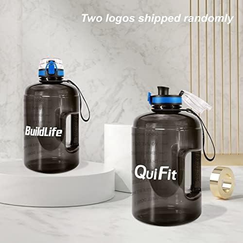 QuiFit 1 Gallon Víz Üveg - 128 oz Víz Üveg Alkalommal Inni - BPA Mentes Motivációs Víz Üveg Ampulla - Nagy Víz Üveg - Sport