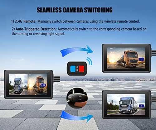 VSYSTO Frissítés 3CH Teherautó Dash Kamera Rendszer, DVR Készülék Vízálló Jármű Biztonsági Kamera 1080P Első&Oldal&Visszapillantó