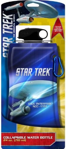 Vandor 80210 Star Trek 24 oz Összecsukható vizes Üveg, Kék-Fehér
