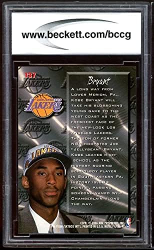 1996-97 Fém 137 Kobe Bryant Újonc Kártya lenne beégés BCCG 10 Menta+
