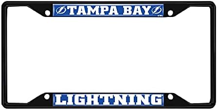 FANMATS 31392 Tampa Bay Lightning Fém Rendszámtábla Keret, Fekete Kivitelben