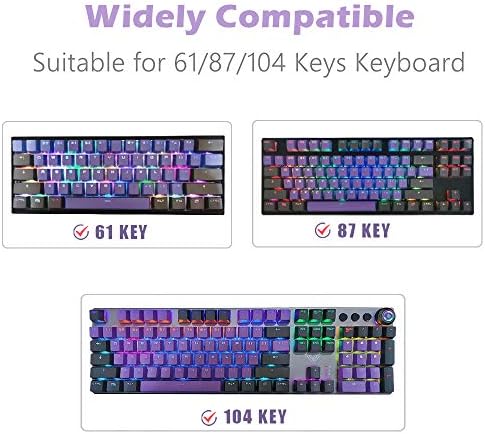 XVX Keycaps 60 Százalék, Lila Billentyűzet Keycaps 61/87/104 Kulcs, Dupla Lövés Háttérvilágítású PBT Keycap,Alkalmas Cherry