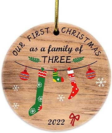SENSEVEN 2022 Első Karácsony, mint egy Család Három Dísz, Az Első Karácsony, mint Anya & Apa Dísz, 1. Karácsonyi Dísz Terhesség