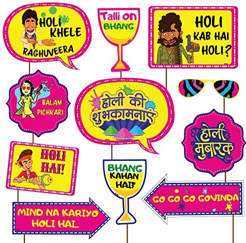 Festiko Holi-Bollywood Fotó Kellékek Szett (11)/Boldog Holi Dekoráció/hoil dekoráció/Holi fél