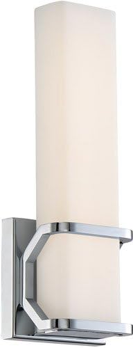 Quoizel PCAS8505C Tengely Modern Hiúság Fali Gyertyatartó, 1-Light, LED 22 Watt, Polírozott Króm (13 H x 5 W)