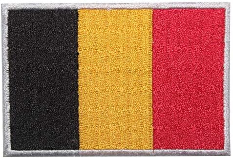 Belgium Nemzeti Zászló Hímzett Vasalót Varrni a Patch Jelvény, Ruhák stb. 9 X 6 cm