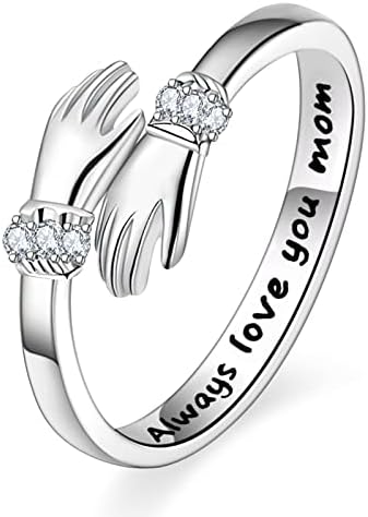 925 Ölelés Gyűrű Ezüst, Állítható Gyűrű anya Ölelő Gyűrű a Doboz Köré Gyűrűk Ékszerek Anyák Napja Születésnapi Ajándékok