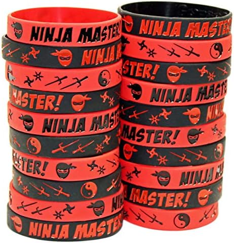 Cigány Jade Ninja Mester Szilikon Karszalag - Ninja Fél Kedvez - Tökéletes a Ninja Harcos, Szülinapi Parti Téma! (20 Egyszínű