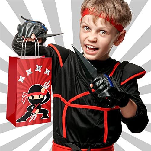 24 Db Ninja Fél Javára Táskák, Papír, Ajándék Táskák Kezeli a Ninja Születésnapi Party Kellékek Fél Javára Ajándék Táskák