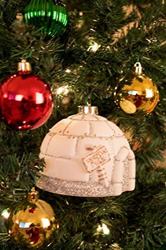 Okos Alkotások Iglu Ezüst Csillogó karácsonyfa Dísz Set | 1 Csomag | Ünnep Dekor | Könnyű Összetörni Rezisztens | Húrok Tartalmazza
