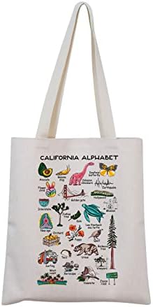 MNIGIU Kaliforniai Ábécé Táska Kaliforniai Állami Ajándék Kaliforniai Eco Táska Kaliforniai Üdv Táska