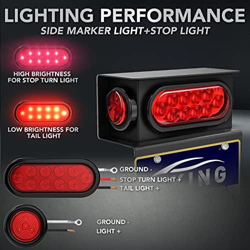 MKING Acél Pótkocsi világító Dobozok Ház Kit，2db Utánfutó Lámpa LED Készlet，Pótkocsi Könnyű tartalmazza a 2-es Piros pótkocsi