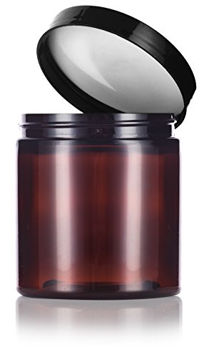 Amber 8 oz / 250 ml-es PET (BPA Mentes) Műanyag, utántölthető tartály Jar (6 db)