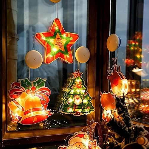 Karácsonyi Ablak Elrendezés Balek függő Lámpák LED String Fények, Télapó, Hóember, Karácsony, Dekoráció, Parti Táskák Készlet