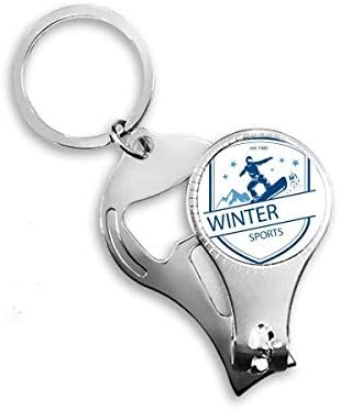 Téli Sport Hó Hegy Illusztráció Köröm Zimankó Gyűrű Kulcstartó Sörnyitó Clipper