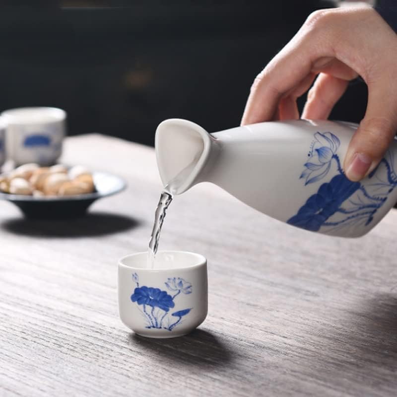 EODNSOFN 7db Kerámia Japán Szaké Pot Csésze Set Home Konyha Kancsó Italt Kupa Drinkware Fehér Bor Pot Ajándékok (Szín : Egy,