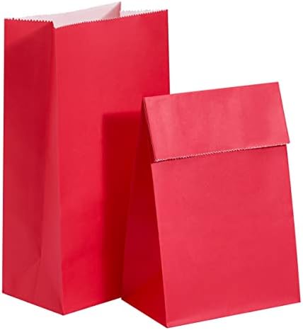 SUNCOLOR 30 Csomag Piros Papír Táskák Fél Javára Zsákok, tasakok, Gyerekeknek, Születésnapi Party Ajándék táska