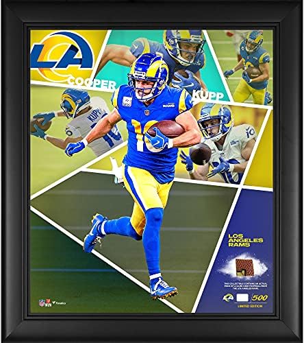 Cooper Kupp Los Angeles Rams Keretes 15 x 17 Hatása Játékos Kollázs egy Darab Játék-Használt Futball - Limitált 500 - NFL-Játék,