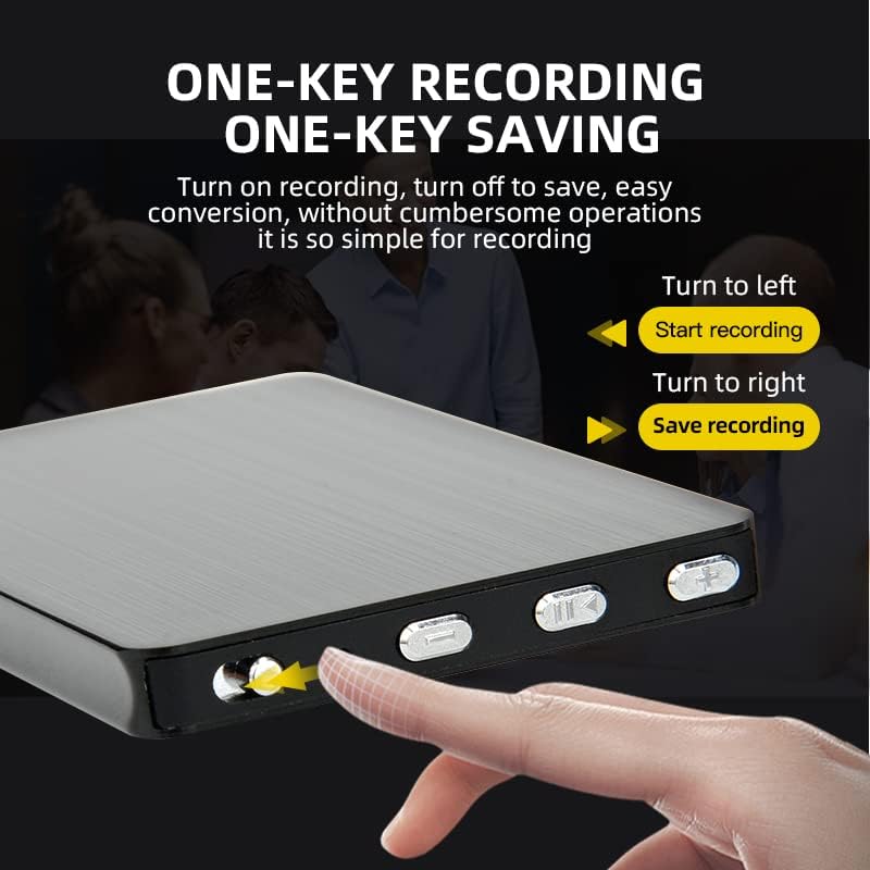 ZCMMF Digitális Mini Hangrögzítő - PTILOTD Audio Recorder 750 Óra Felvételi Kapacitás Hangfelvétel Készülék MP3 Rekordok